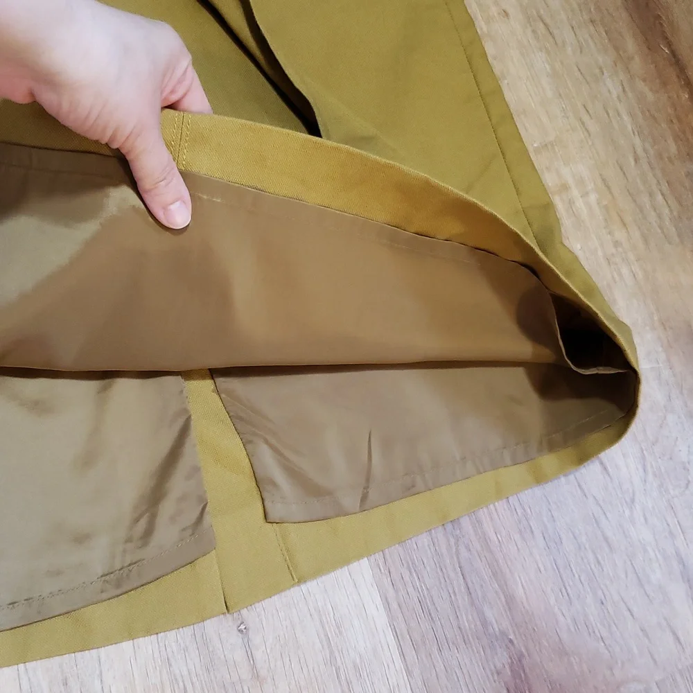 J Crew Tie Waist Skirt In Cotton-Linen, Color "Safari Gold", Size 14 - Picture 6 of 9